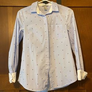 Pinstripe button up patterned shirt